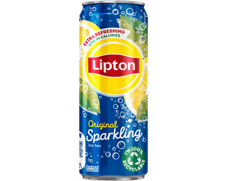 Ice Tea pétillant Original Lipton, lot de 24 canettes de 33 cl ( Belge )